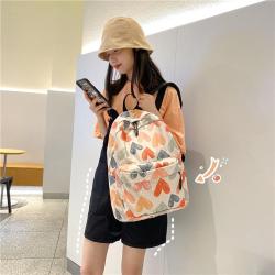 HR354 Schoolbag Female INS Girl Backpack Nylon Waterproof College Student Graffiti Colored Backpack Travel Soft Lightweight Bag