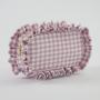 Wholesale High Plaid Lace  Ruffle Cosmetic Bagzipper pouch  Cosmetic Pouch Personalized Lightweight  Pouches Cosmetic Bags