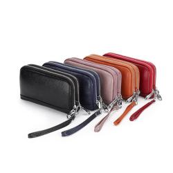 Good quality ladies mobile phone bag handbag lady leather purse long wallet double layer zipper grab bags woman wallet