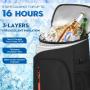Leakproof Thermal Large Capacity 30-Can Insulated Soft Cooler for Beverage Lunch Travel - Unisex Cooler Backpack