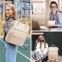 LOVEVOOK 15.6 17 inch Leather Travel Backpacks for Women Nurse College Teacher Work Back pack Ladies Laptop Computer Tote Bags