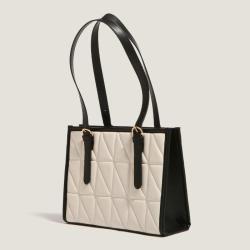 2024 Custom Quilted Leather Tote Bag For Women Luxury With Pin Buckle Adjustable Handle