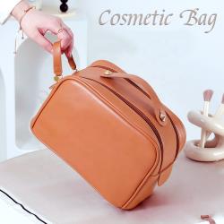 Wholesale Customized Waterproof Laser PU Polyester Wash Toiletry Bag Travel Make Up Cosmetic Bag with Zipper Travel-Friendly