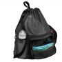 Large Capacity Swimming Accessories Mesh Bag Drawstring Swim Gym Backpack with Separated Waterproof Dry Compartments