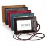 Hot sale RFID genuine leather clip for man and women ID card holders with hanging leather card holders wallets holder