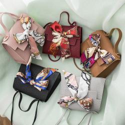 Luxury Purses and Handbags Women Ladies with Scarf China Wholesale PU Womens Bags Lichee Pattern Sling Bag Women Shoulder