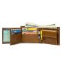 ZR606 Men Short Coin Wallet ID Card Holder PU Wallet Retro Square Buckle Grid Card Slot Casual Business Father's Day Purse Gift