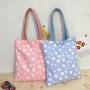 Factory Wholesale Fresh Daisy Print Multicolor Shopping Bag Women Shoulder Handbag Recycled Canvas shopping bag