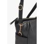 Leather triple zipper overnight bag large zipper compartments travel bag with removable crossbody strap