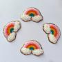 Keymay Bag Cute Smile Face Lightening Rainbow Chenille Letter Patch Decorative Repair Accessories Patches Heart DIY Cosmetic Bag