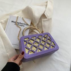 Fashionable Bright Drill Women Handbags Ladies Bags Diamond Lattice Shoulder Crossbody Bag Pure Color Handbags Woman Bags Luxury