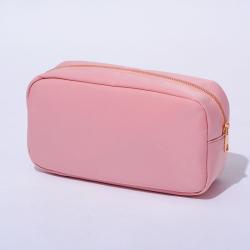 Fashion Custom Waterproof Portable Travel Zippered Nylon Makeup Organizer Pouch Toiletry Bag Other Cosmetic Bags Pink Makeup Bag