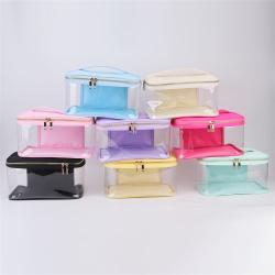Keymay RTS Summer Fashion Portable Women Waterproof Pvc Cosmetic Bag Pvc Transparent Bag Clear Pvc Bag