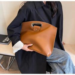Fashion large-capacity handbag women 2024 new casual tote bag women retro briefcase pu clutch bags