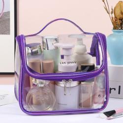 HR030 Female Transparent Makeup Bag PVC Large Portable Cosmetic Container Box Colorful Makeup Clear Cosmetics Travel Wash Bag