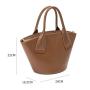 Hot Selling PU Leather Customize Logo Classic Retro Lady Bucket Handbag Messenger Bag For Women Solid Color Fashion Tote Bag