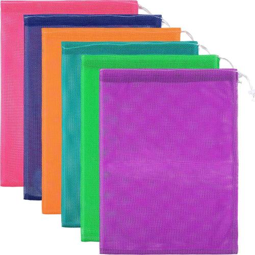 Gelory Travel Beach Toys Seashell Collecting Storage Net Drawstring Bag Durable Nylon Mesh Laundry Bag