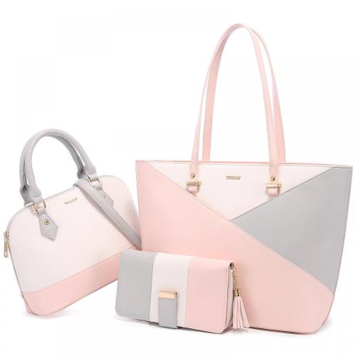 LOVEVOOK 2022 luxury Custom Logo PU Leather 3pcs Tote Handbag Set large capacity ladies shoulder bags wallets women handbags