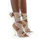 2021 fashion satin laced thin high heel ladies sandals