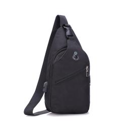 OEM740 Wholesale Cheap Sling Bag Outdoor Travel Men Crossbody Chest Bag With Headphone Plug Custom Logo Oxford Back Pack
