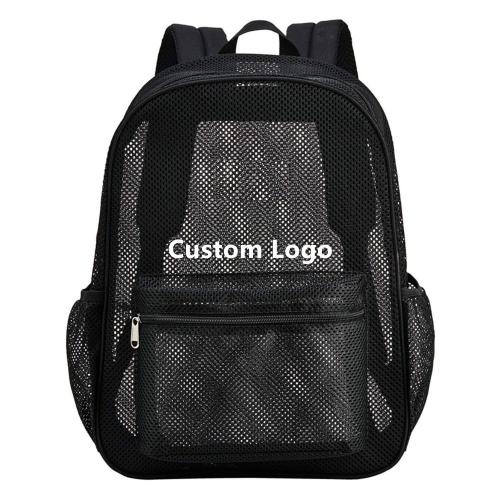 China Manufacturer Fashion Summer Heavy Duty Transparent Mesh Mini Backpack For Student
