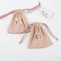 Flexography Custom Logo Printing Microfiber Jewelry Cosmetic Gift Bag Microfiber Suede Drawstring Bag Faux Suede Bag
