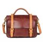 2024 Custom Vegetable Tanned Genuine Leather Satchel Bag For Women Retro Handbag