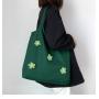 Custom Logo Women's Flower Canvas Bag Fashion Logo Shoulder Bag Handbag Student minimalist Travel Tote Shopping Bag