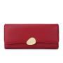 HR144 Classic Luxury Lychee Patterned Three Fold Wallet PU Leather Women's Long Handheld Billfold Ladies Phone Card Hold Purse