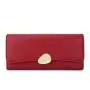 HR144 Classic Luxury Lychee Patterned Three Fold Wallet PU Leather Women's Long Handheld Billfold Ladies Phone Card Hold Purse