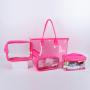Keymay Low MOQ High Quality Large Women's Tote Bags Transparent Beach Shopping Bag Plastic Clear Pvc Tote Bags