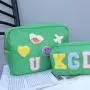 Baby pouch with Chenille Letter Patch Travelling Kits Storage Organizer Beauty Toiletry cosmetic Preppy Nylon Pouch Makeup Bag