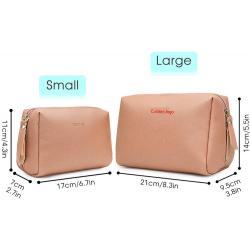Gelory China Sale Leather Makeup Bag Zipper Pouch Travel Cosmetic Organizer for Women and Girls