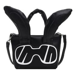 New mini print color contrast niche design pu female bag rabbit Tote bag