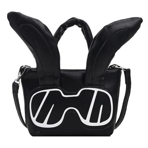 New mini print color contrast niche design pu female bag rabbit Tote bag