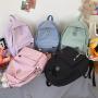 Gelory Fashion Solid Color Soft Adjustable Shoulder Straps Daily Use School Bag Custom Smiley Face Logo Nylon Students Backpack