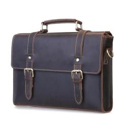 ZWY312 Wholesale Men Genuine Leather Briefcase Vintage Utility Crossbody Shoulder Bag Hot Selling Multi-compartment Laptop Bag