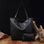 Women's Soft Leather Hand Bags Oil Wax Leather Large Capacity Single Shoulder Bags Classic Tote Bag Set Pocket PU Leather Ladies