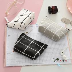 Gelory Wholesale Sublimation Coin Purse Custom Printing Cotton Linen Wallet Women Zipper Mini Coin Purse