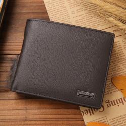 XL002 Best Selling Men's Short Leather Wallet Accept Customized Logo Genuine Leather Soft Comfortable Triple Folding Billfold