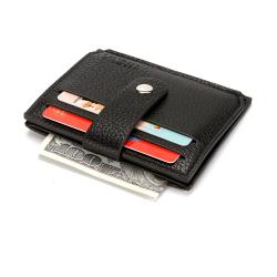 ZHF038 PU Men's Lychee Pattern Card Bag Women's Portable Zipper Zero Purse Small Buckle Card Bag Bank Card Holder