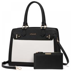 LOVEVOOK 2PCS Purses and Handbags for Women Ladies Luxury Designer Top Handle Tote Hand Bags Woman Work Business Satchel Bags