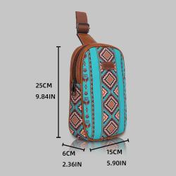 Hot Selling Custom ethnic style pattern PU Leather Patch Single Shoulder Women's Chest Bag Bohemian Crossbody Bag