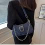 ZWY216 2024 New Simple Casual Ladies Crossbody Bag Denim Fashion Work Travel Satchel Bag Wholesale Hot Sale Chain Shoulder Bag