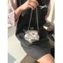Wholesale fashion mini clip chain bag Bow bead chain shoulder bag  PU leather cute lipstick bag for girl
