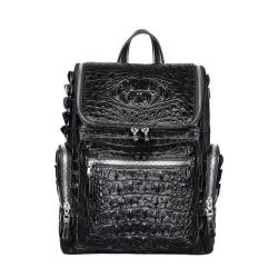 Sac A Dos Custom Logo Luxury Casual Durable Designer Men Genuine Crocodile Skin Leather Laptop Travel Backpack Back Bag For Men