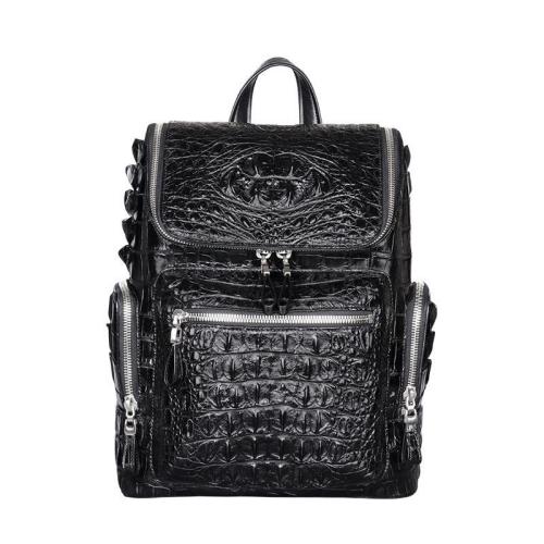 Sac A Dos Custom Logo Luxury Casual Durable Designer Men Genuine Crocodile Skin Leather Laptop Travel Backpack Back Bag For Men