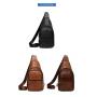 ZWY187 Men Genuine Leather Business Chest Bag Daily Casual Travel Crossbody Bag Lightweight Waterproof New Cell Phone Chest Bag