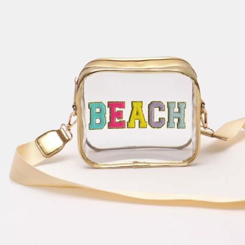 Fashion RTS Stadium Approved Candy Color Crossbody Clear PVC Bag Messenger Bag Clear Purse Transparent Shoulder Sling Bag