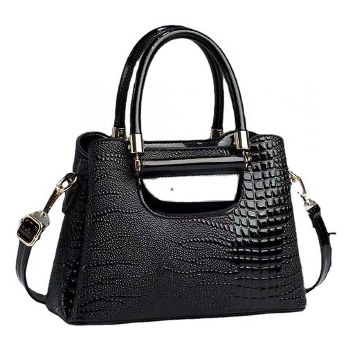 OEM Custom Handbag Logo Private Label Luxury Pu Leather Ladies Fashion Black  Purses and Handbags Women